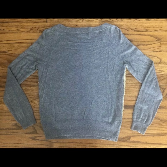 A.n.a. JCPenney Gold Sequin Front Gray Long Sleeved Sweater Women’s Size Small - Picture 6 of 6